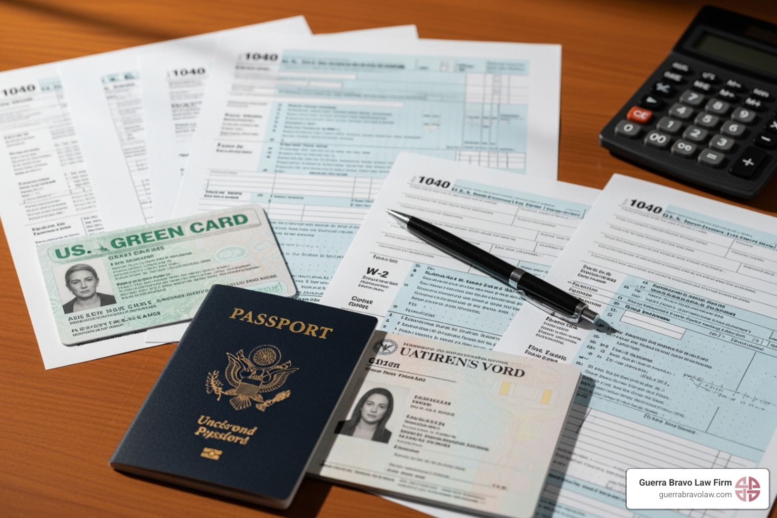 Checklist with documents (Green Card, passport, tax forms) - attorney for citizenship near me